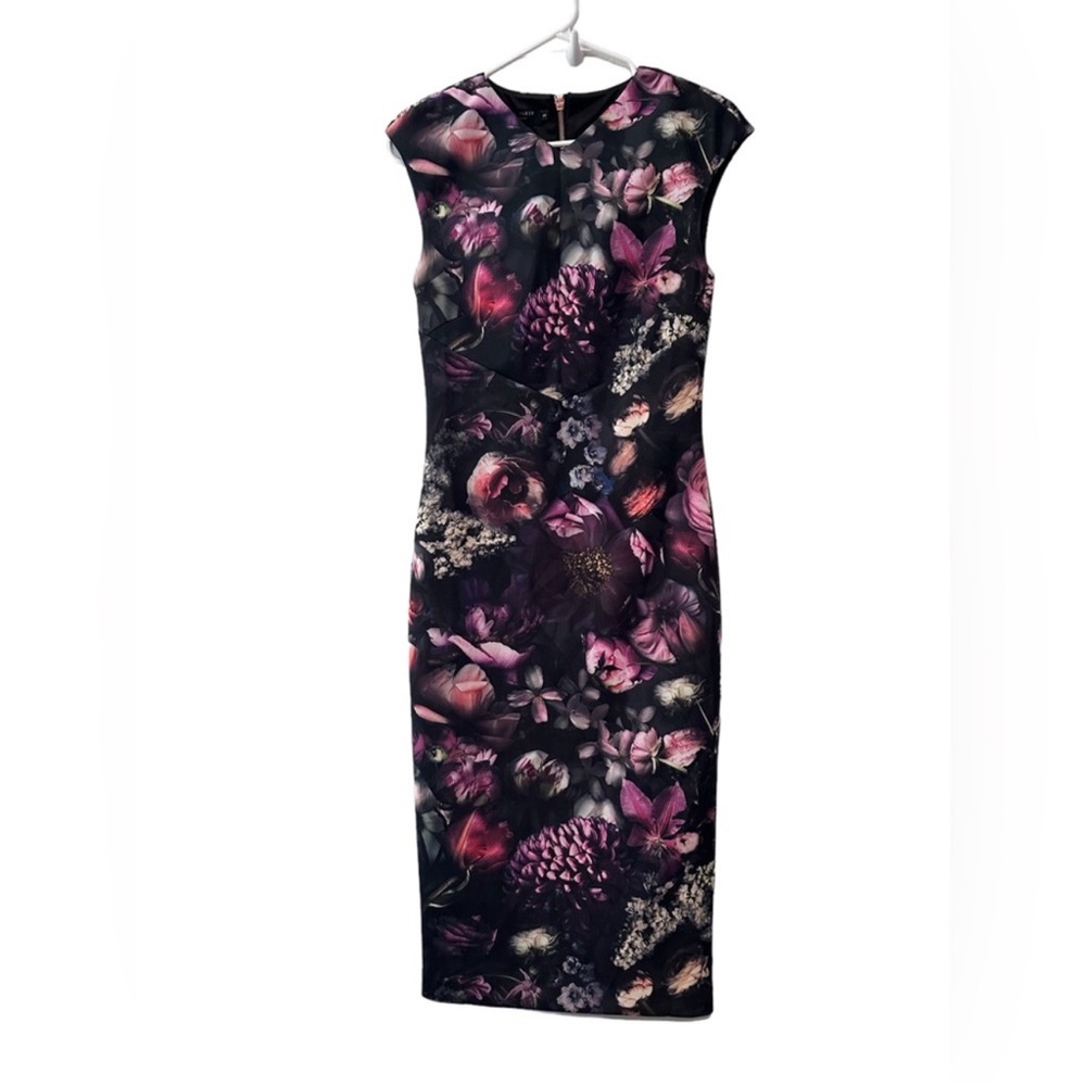 Ted Baker Floral Black and Purple Dress